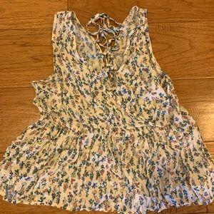 Floral tank top strappy back